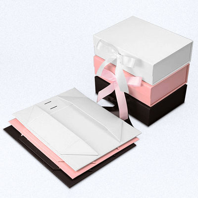 Customizable Ribbon Folding Cardboard Magnetic Gift Box with Recycled Materials for Craft and Gifts