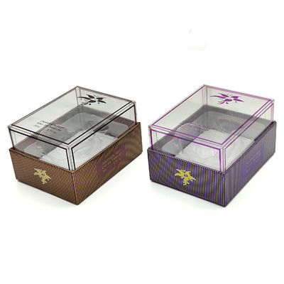 Custom Logo Printing Perfume Display Box with Transparent PVC Cover and Paperboard Material