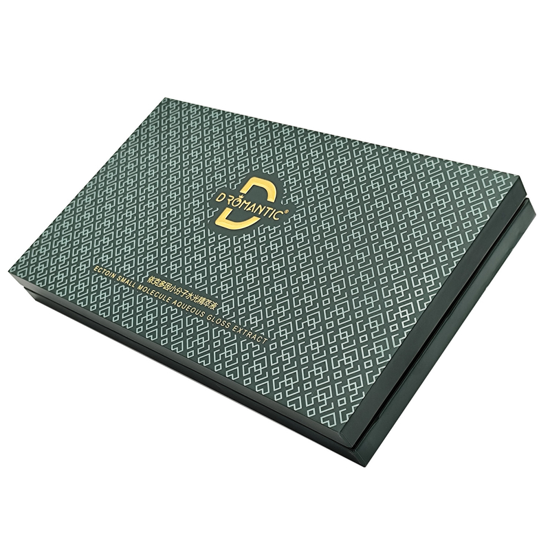 Custom embossing and hot stamping box and lid cosmetic gift pacakging paper box with 30 slots trays