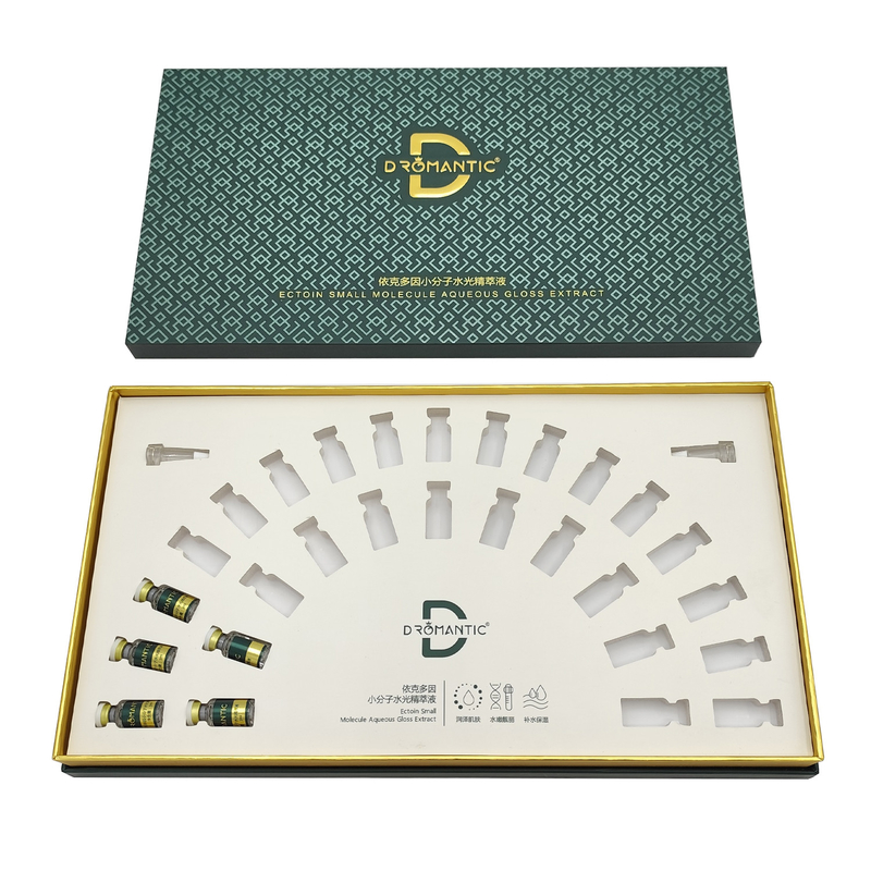Custom embossing and hot stamping box and lid cosmetic gift pacakging paper box with 30 slots trays