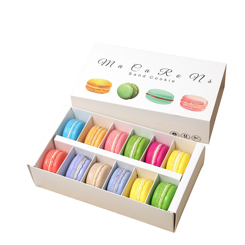 Customized Eco-friendly Paper Candy Macaron Gift Box Packaging With Plastic Tray Lid Base