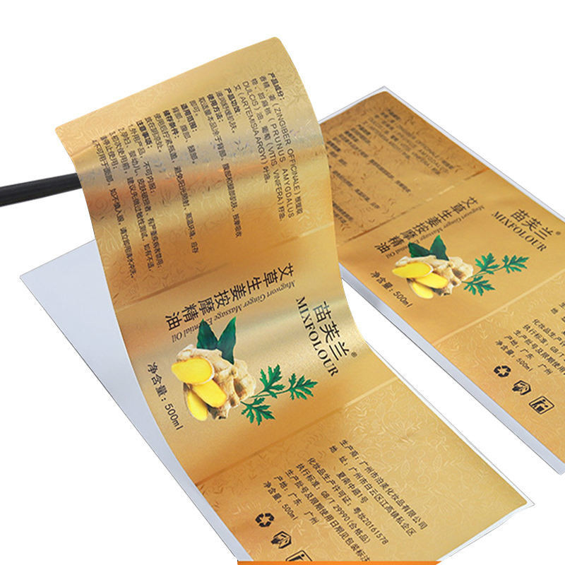 Custom Adhesive Hair Oil Bottle Labels With Waterproof Material And Metallic Effect