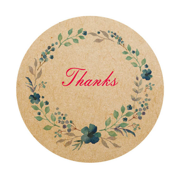 Brown Kraft Paper Sticker Label Self Adhesive Circle Round Product Label