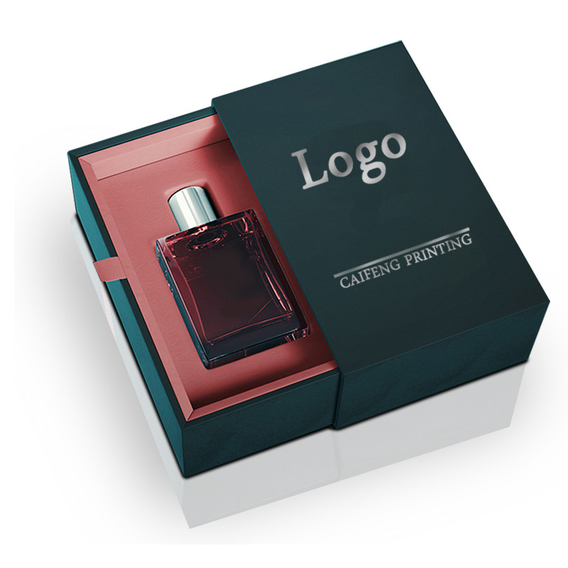 Custom Cosmetic Perfume Cardboard Packing Box with Stamping Logo and CMYK Sliding Drawer