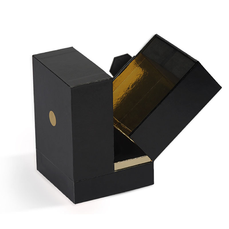 Custom Double Door Perfume Box in Black for Environmental Material and Luxury Packing