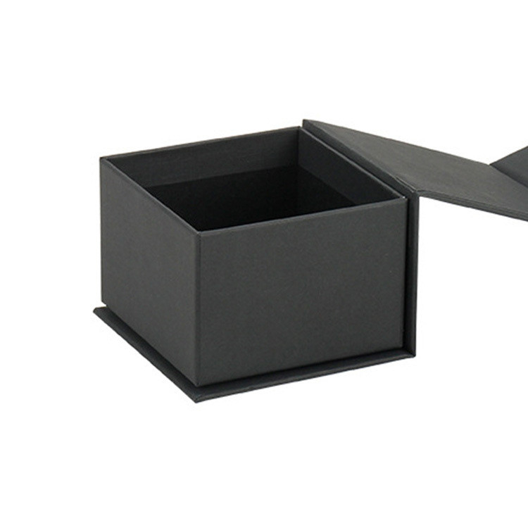 Custom Logo UV Coating Cardboard Flip Ring Earring Packaging Box with Ribbon Design