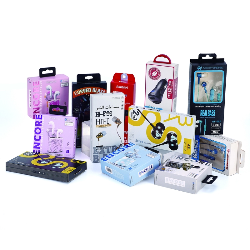 Custom Hanging Headset Headphone Packaging Box With Window In Art Paper