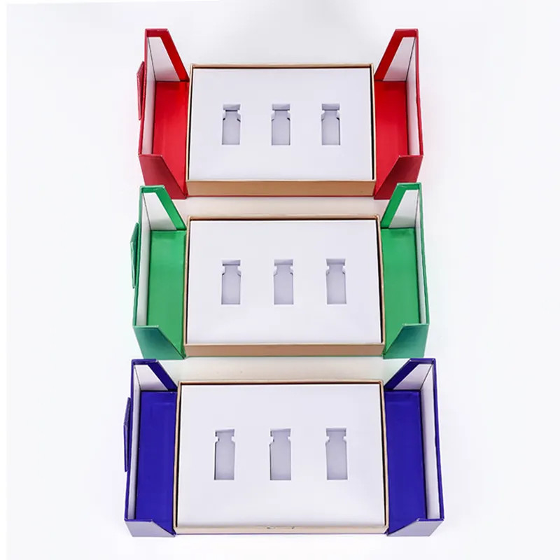 Custom Box Packaging Magnetic 2 Two Pieces Side Open Double Door Gift Packaging Box With Logo For Skincare Essential Oil Bottle