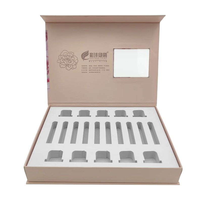 Custom logo Cosmetic Packaging Box with window Surprise Skincare Product Pink Gift Box Set Cosmetic Box