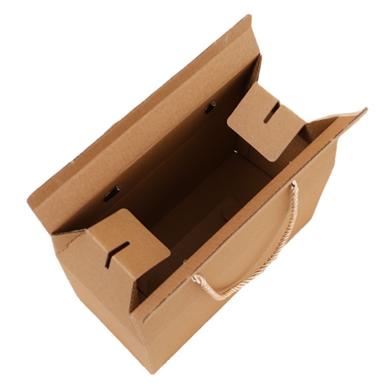 Custom Recycled Kraft Paper Box with Rope Handle Made from Art Paper for Food Grade Packaging