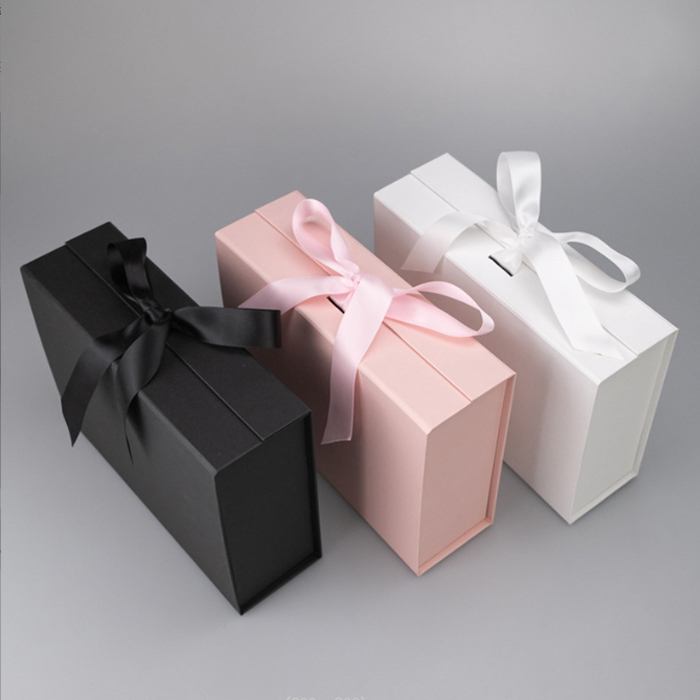 Customizable Ribbon Folding Cardboard Magnetic Gift Box with Recycled Materials for Craft and Gifts