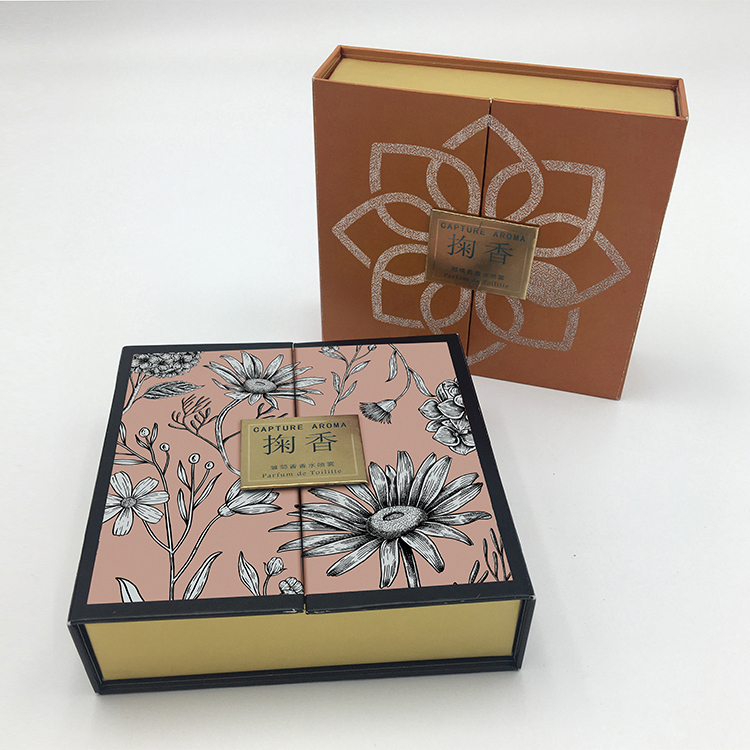 Custom Luxury Cosmetic Packaging Box with CMYK 4 Color Offset Printing and Recycled Materials for Perfume Bottle Box