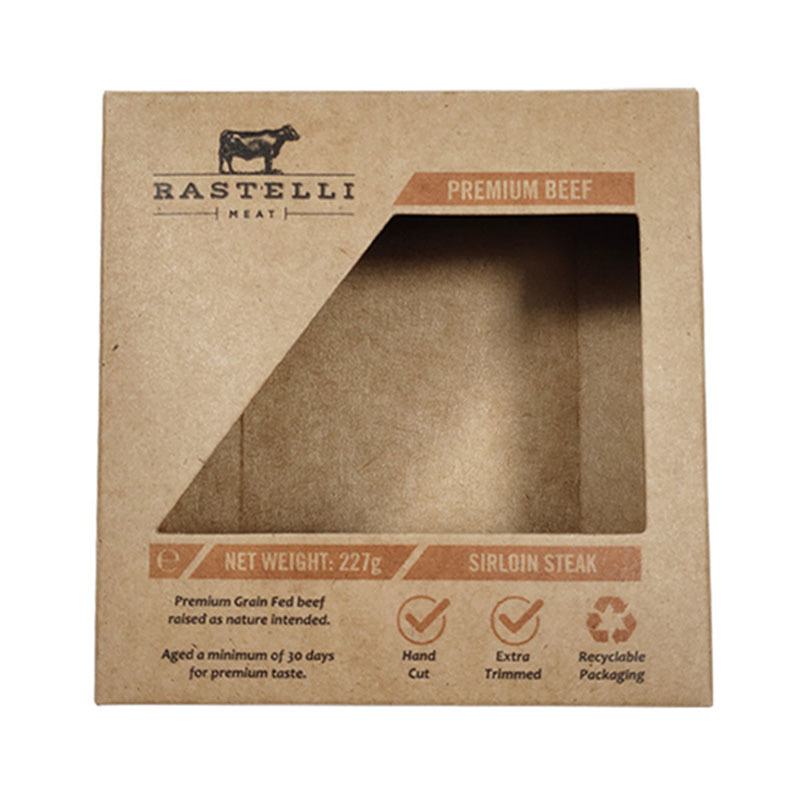 Custom Food Packaging Box with CMYK 4 Color Printing Recycled Materials and Custom Size for Nuts Jerky Biscuits Candy