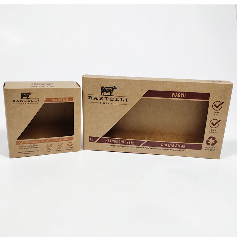 Custom Food Packaging Box with CMYK 4 Color Printing Recycled Materials and Custom Size for Nuts Jerky Biscuits Candy