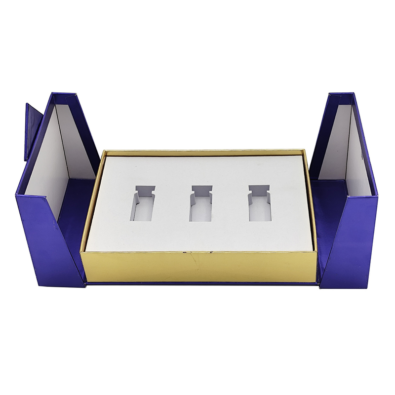Free Sample Custom Magnetic Closure Luxury Cosmetic Box with Double Door Open for Perfume Gift Packaging