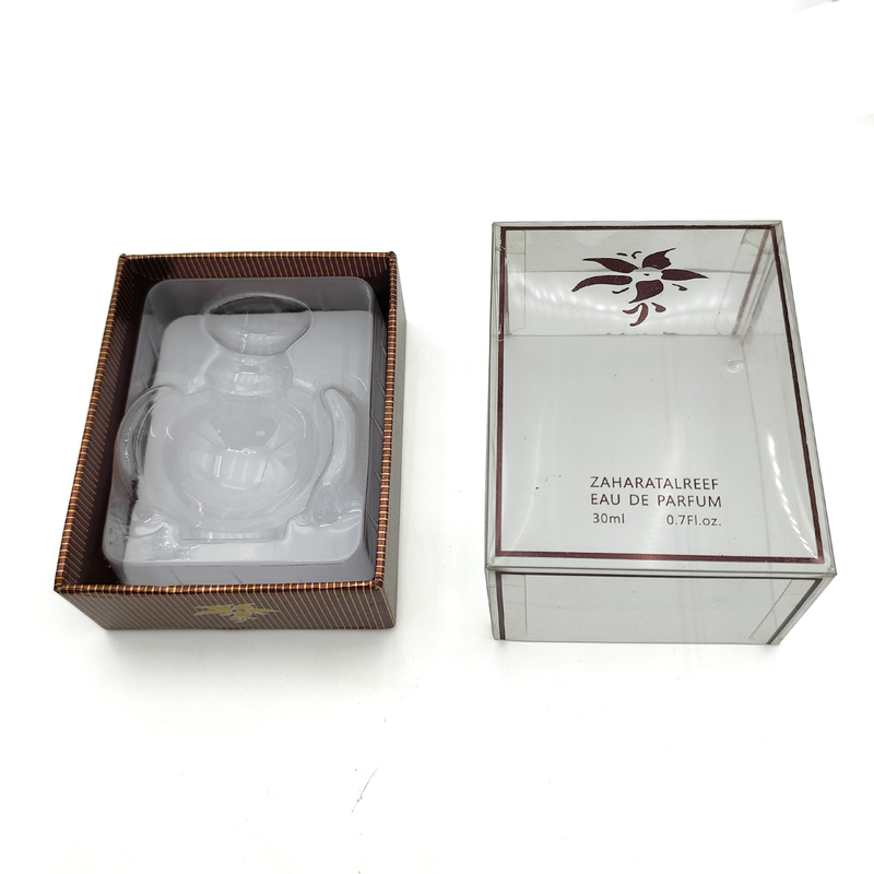 Custom Logo Printing Perfume Display Box with Transparent PVC Cover and Paperboard Material