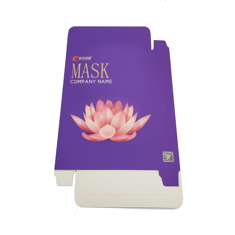 Customized Luxury Art Paper Face Mask Packaging Box with Bump Printing and Cuboid Design